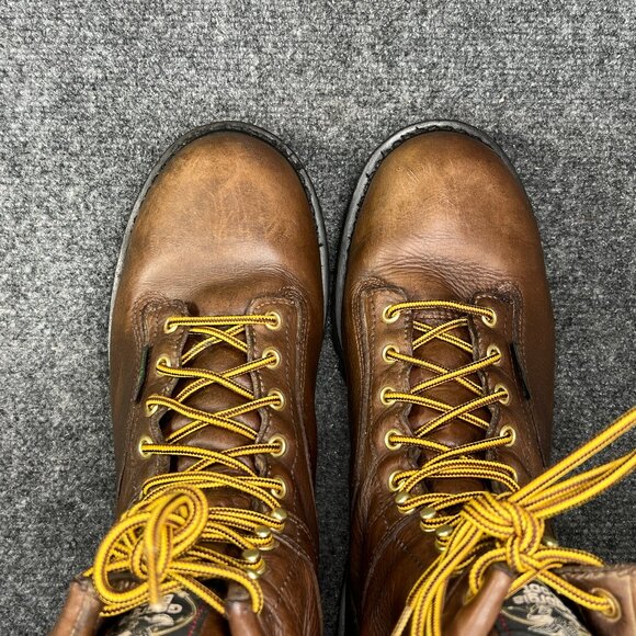 Georgia Boot Lace To Toe Waterproof Work Boots Men's 11 Brown Leather Soft Toe - Picture 13 of 16